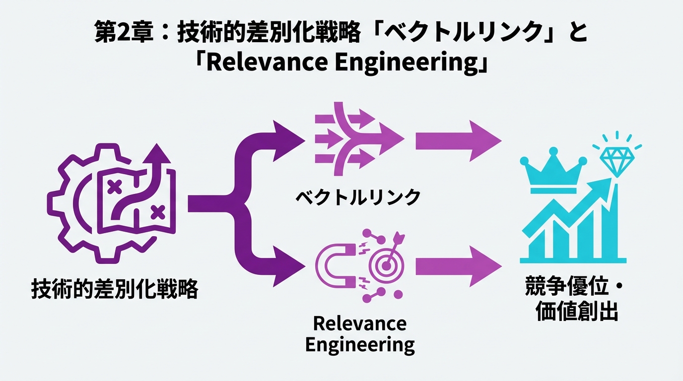 第2章:技術的差別化戦略「ベクトルリンク」と「Relevance Engineering」の図解